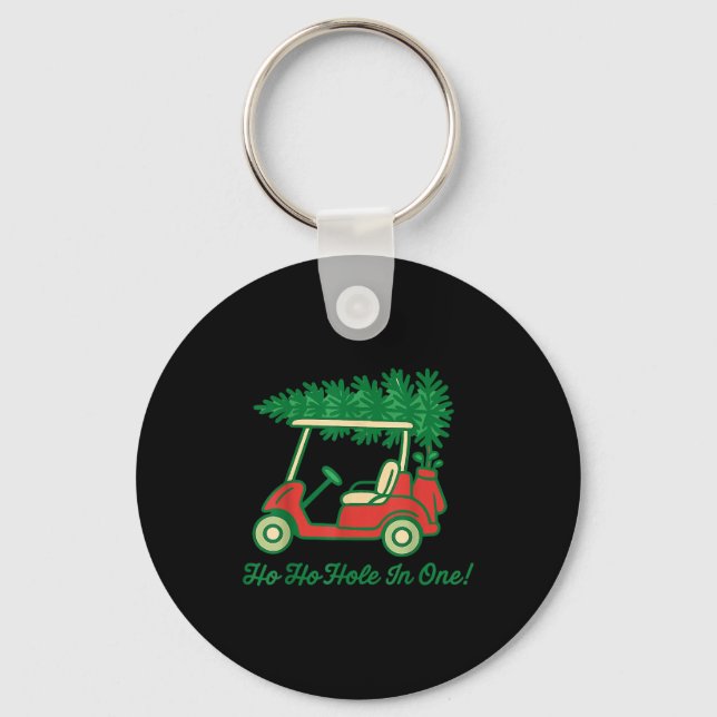 Ho Ho Hole In One Santa Golf Christmas Holiday Gol Keychain (Front)