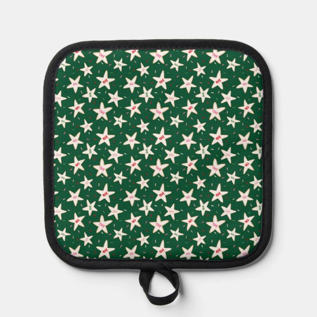Ho Ho Holiday Sugar Cookie Pattern Pot Holder (Front)