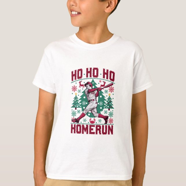 Ho Ho Homerun Baseball Laid Christmas Sweat (Devant)