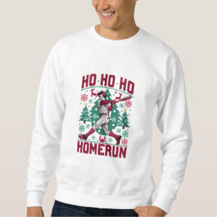 Ho Ho Homerun Baseball Laid Christmas Sweat