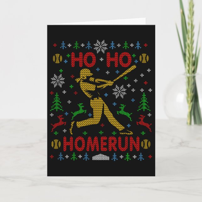Ho Ho Homerun Fastpitch Softbyll Ugly Christmas Pa Card (Front)