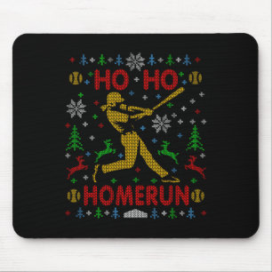 Ho Ho Homerun Fastpitch Softll Ugly Christmas Part Mouse Pad