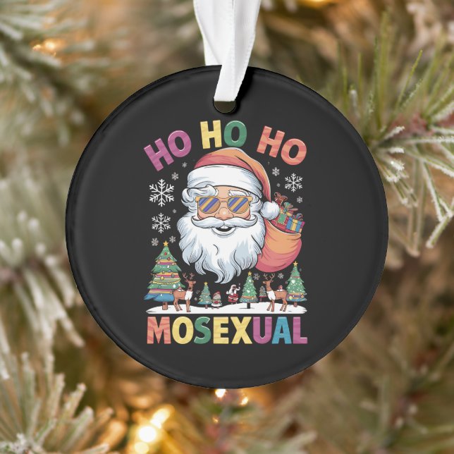 Ho Ho Homosexual Christmas Santa Holiday Gay Pride Ornament (Tree)