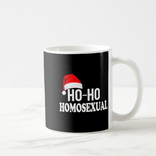 Ho Ho Homoual Funny Pride Christmas Holiday Design Coffee Mug (Right)