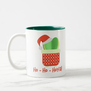 Ho-Ho-Hoya Cute Christmas Santa Hoya Plant Two-Tone Coffee Mug