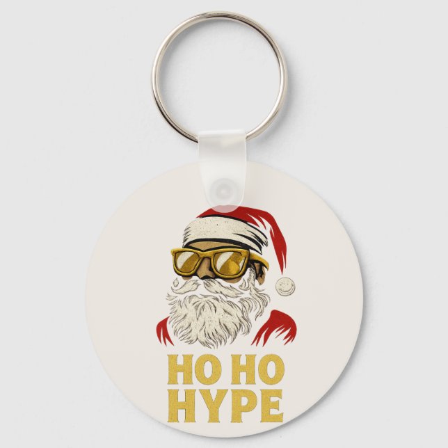 HO HO HYPE – Santa Gold Keychain (Front)
