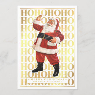 Ho Ho Joyeux Noël Cartes Faux Gold Foil