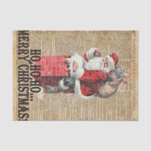 Ho,Ho Merry Chirstmas Santa Claus Dictitionary Art Tissue Paper