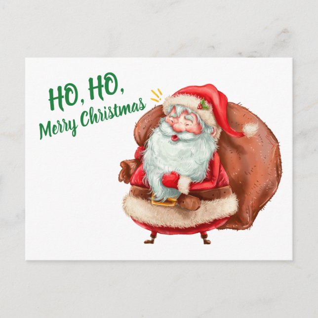 Ho Ho Merry Christmas Postcard (Front)