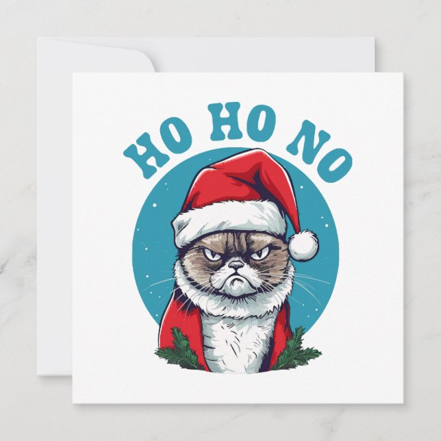 Ho ho no - funny grumpy santa cat (Front)