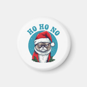 Ho ho no - funny grumpy santa cat magnet