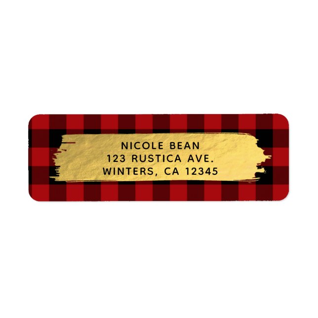 HO HO Noël Holiday Red Buffalo Plaid Gold (Devant)
