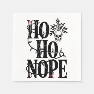Ho Ho Nope" Funny Spooky Gothic Skull Napkin