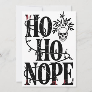 Ho Ho Nope" Funny Spooky Gothic Skull Thank You Card