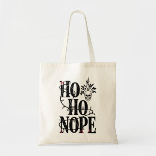 Ho Ho Nope" Funny Spooky Gothic Skull Tote Bag