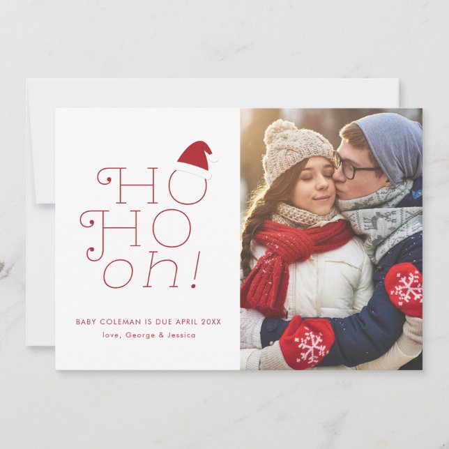 Ho Ho Oh Christmas Pregnancy Announcement (Front)
