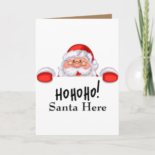 Ho Ho Santa Here Christmas Card with dog