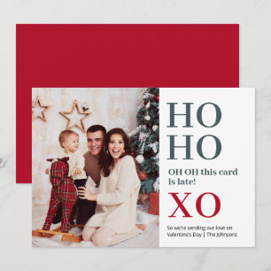Ho Ho XO Valentine's Day Holiday Card