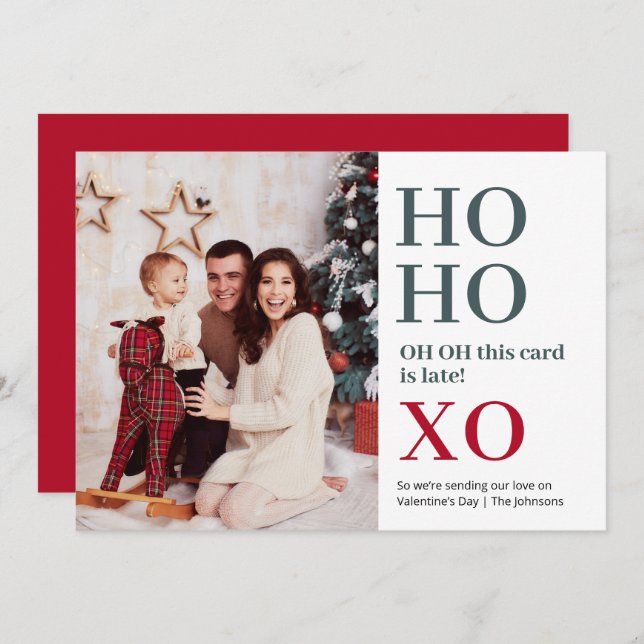 Ho Ho XO Valentine's Day Holiday Card (Front/Back)