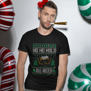 Ho Hold My Beer Funny Christmas T-Shirt
