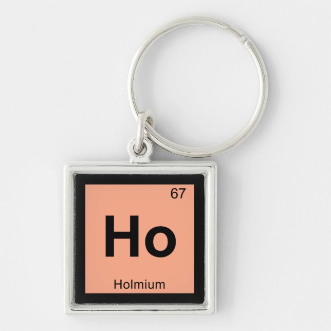 Ho - Holmium Chemistry Periodic Table Symbol Keychain (Front)