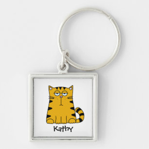 Ho Hum Kitty Keychain