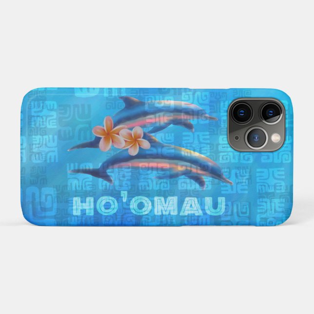 HO’OMAU Hawaiian Dolphins Primitive Collage Case-Mate iPhone Case (Back (Horizontal))