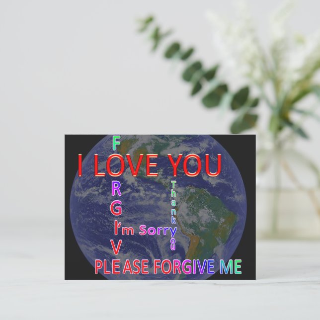 Ho' oponopono Earth Postcard (Standing Front)