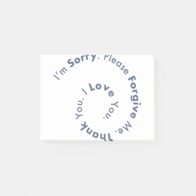 Ho’Oponopono Mantra Prayer Healing Sentences Post-it Notes (Front)