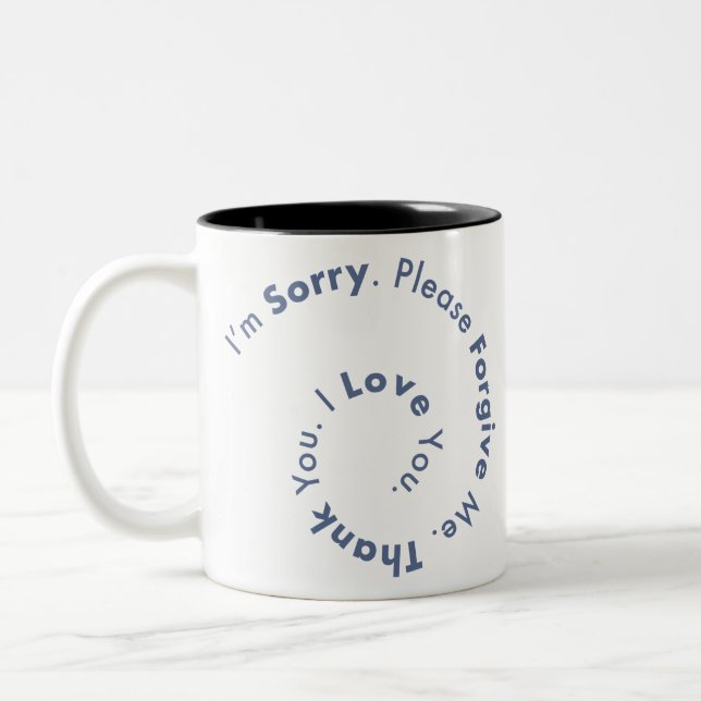 Ho’Oponopono Mantra Prayer Healing Sentences Two-Tone Coffee Mug (Left)