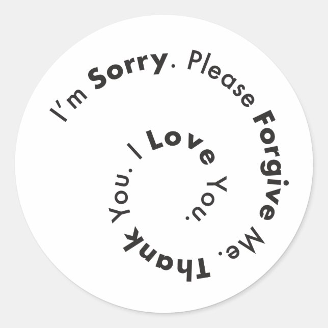 Ho’Oponopono Mantra Prayer Sentences gratitude Classic Round Sticker (Front)