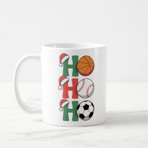 Ho Santa Christmas Basketball Baseball Soccer Xmas Coffee Mug