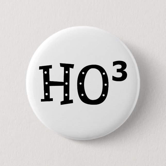 Ho to the 3rd Power 2 Inch Round Button (Front)