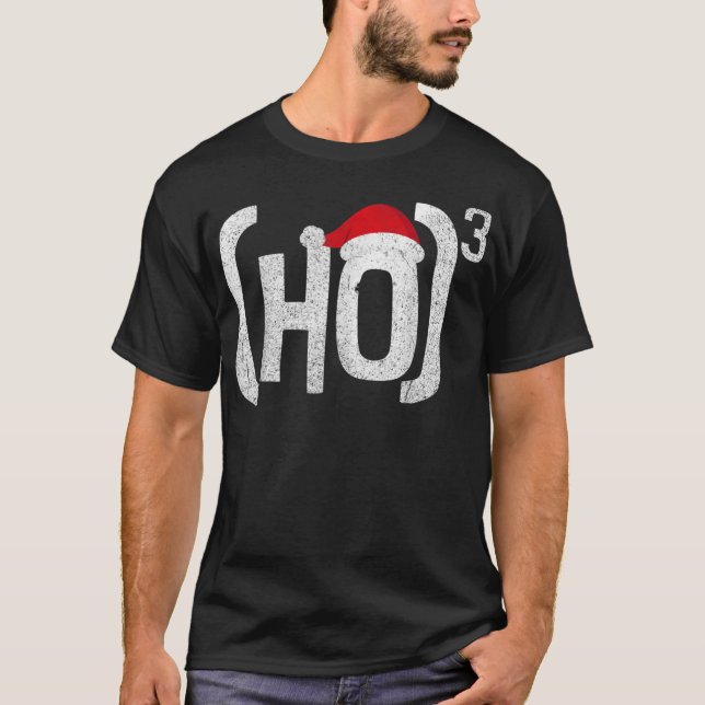 HO to the Third Power Funny Santa Holid T-Shirt (Front)