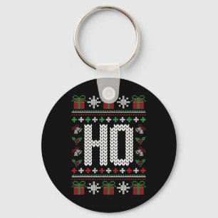 Ho Where's My Ho At Funny Ugly Xmas Sweater Christ Keychain