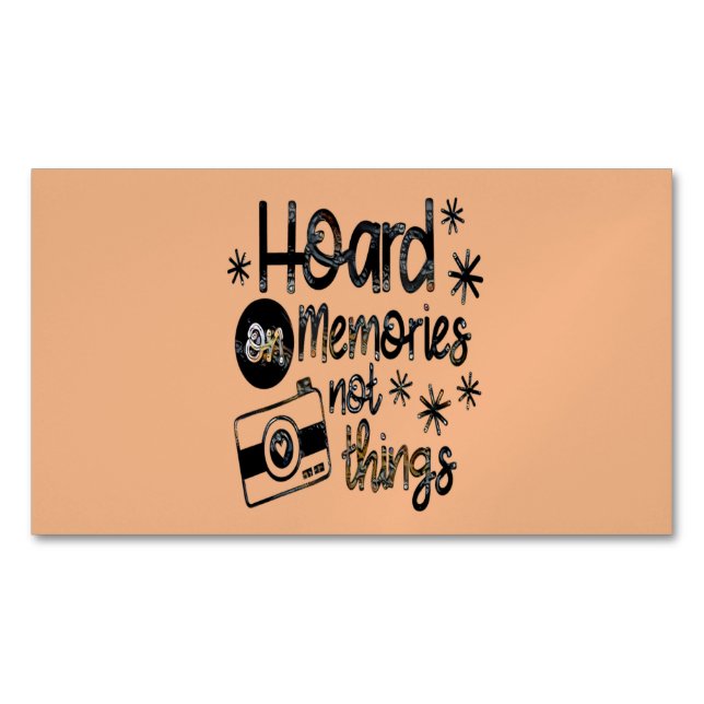 Hoard On Memories Not Things, Collect Memories Bus Magnetic Business Card (Front)