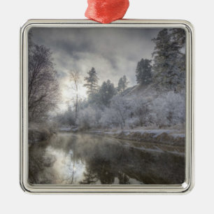 Hoarfrost along a slough at the Kelly Island Metal Ornament