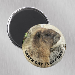 Hoary Marmot Photo Earth Day Magnet