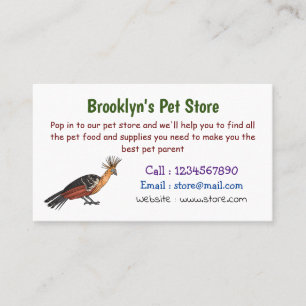 Hoatzin bird cartoon illustration business card