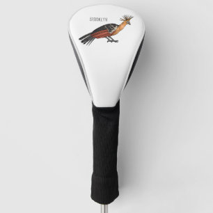 Hoatzin bird cartoon illustration golf head cover