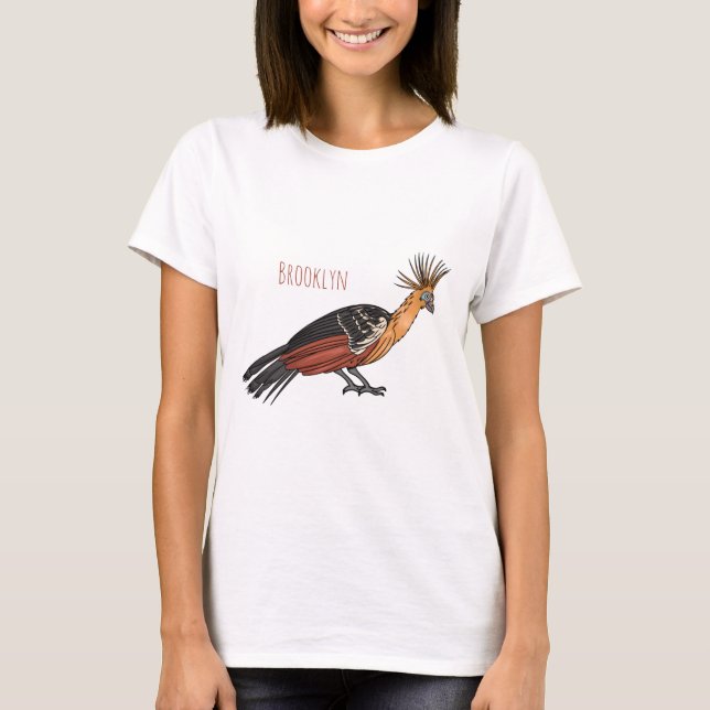 Hoatzin bird cartoon illustration  T-Shirt (Front)