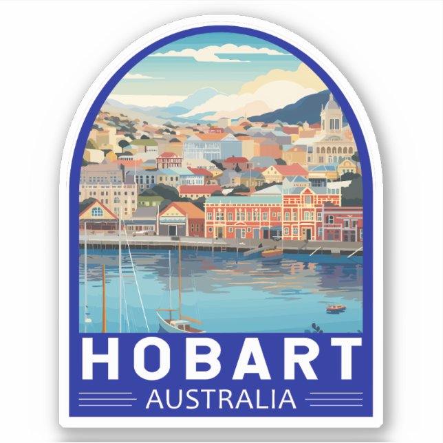 Hobart Australia Travel Art Vintage (Front)