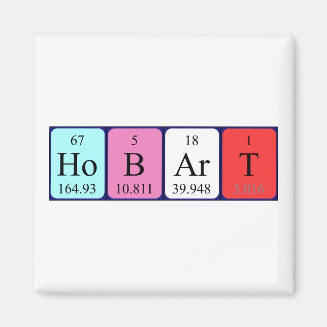 Hobart periodic table name magnet (Front)