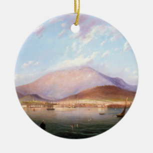 Hobart Town with Mount Wellington, Tasmania Ceramic Ornament