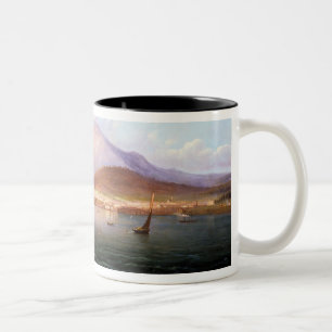 Hobart Town with Mount Wellington, Tasmania Two-Tone Coffee Mug