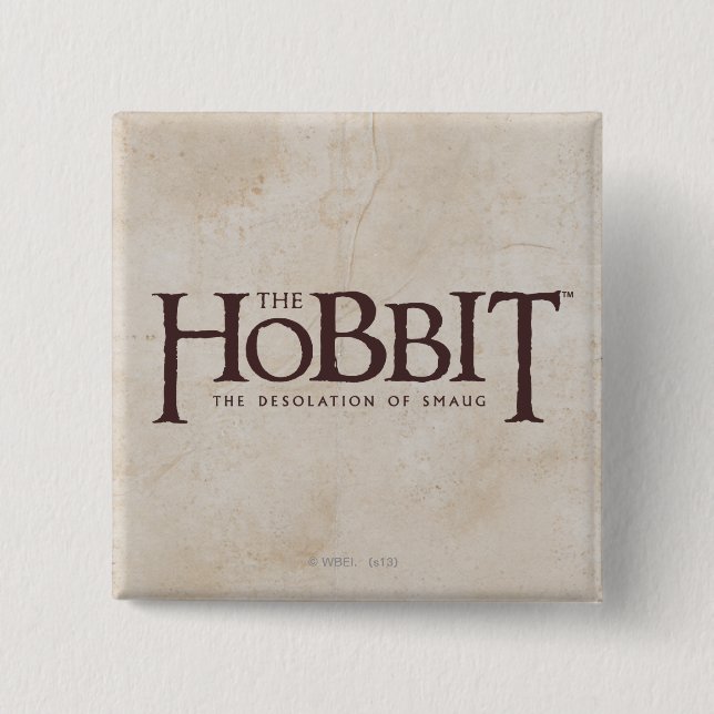Hobbit Logo - Dark 2 Inch Square Button (Front)