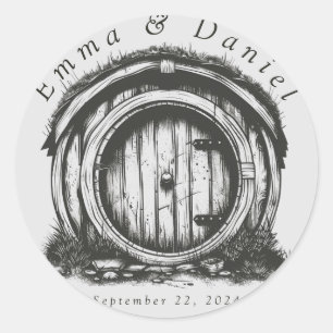 Hobbiton Haven Wedding Classic Round Sticker