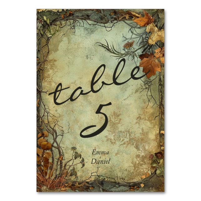 Hobbiton Haven Wedding Table Number (Front)