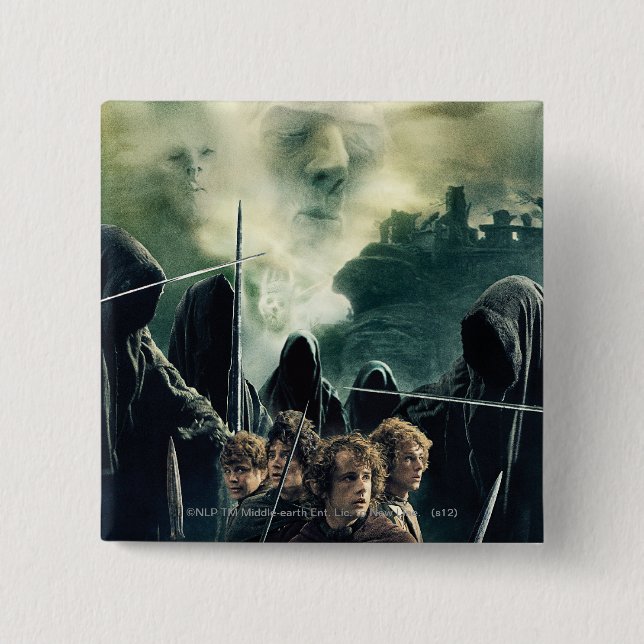 Hobbits Ready to Battle 2 Inch Square Button (Front)