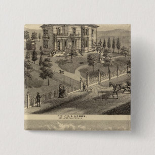 Hobbs, Bradley residences 2 Inch Square Button